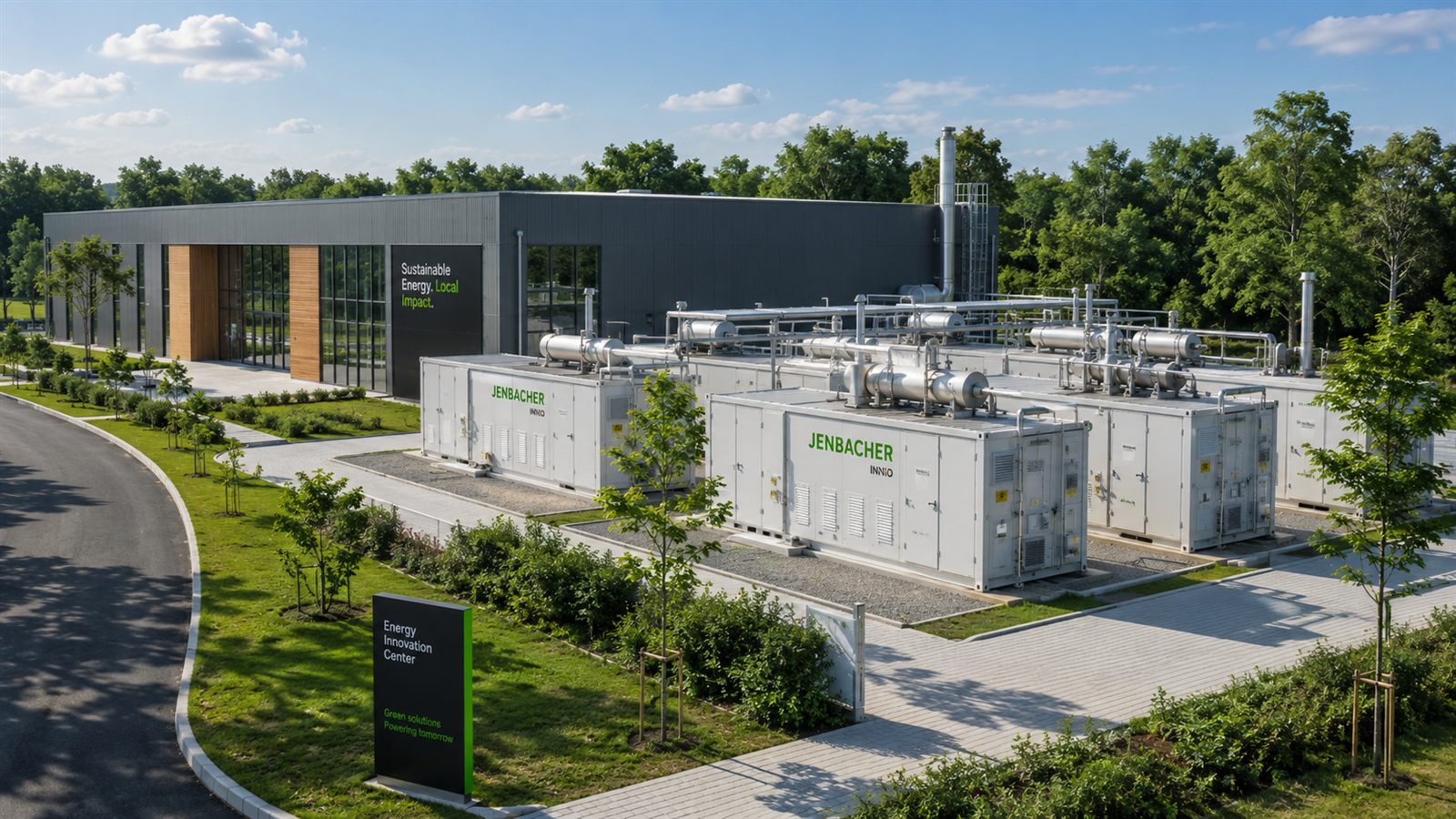 Kogenerační jednotky Jenbacher v areálu energetického centra